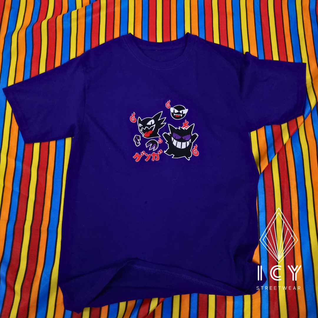 PLAYERA BORDADA POKEMON GASTLY HAUNTER GENGAR
