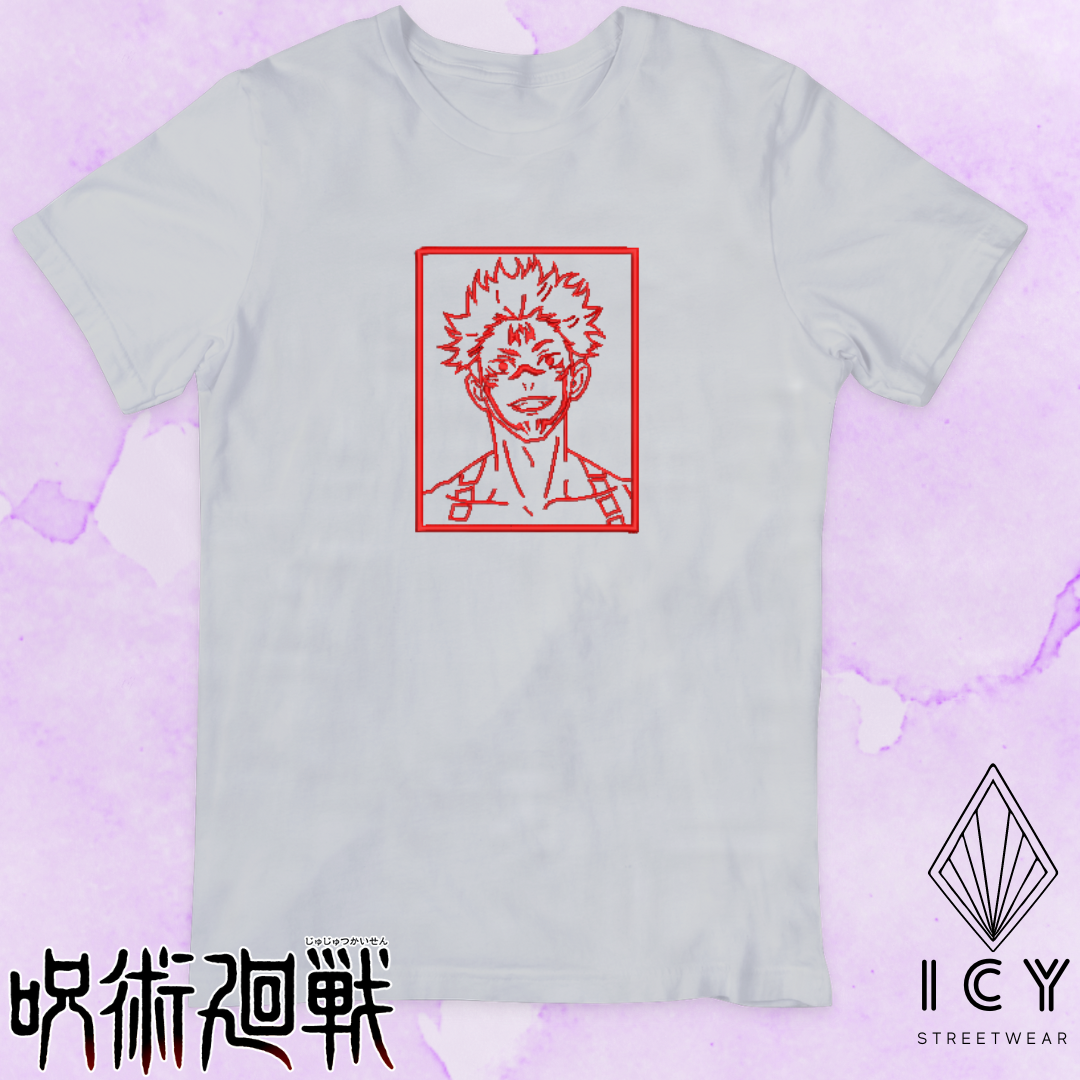 PLAYERA BORDADA SUKUNA OUTLINE