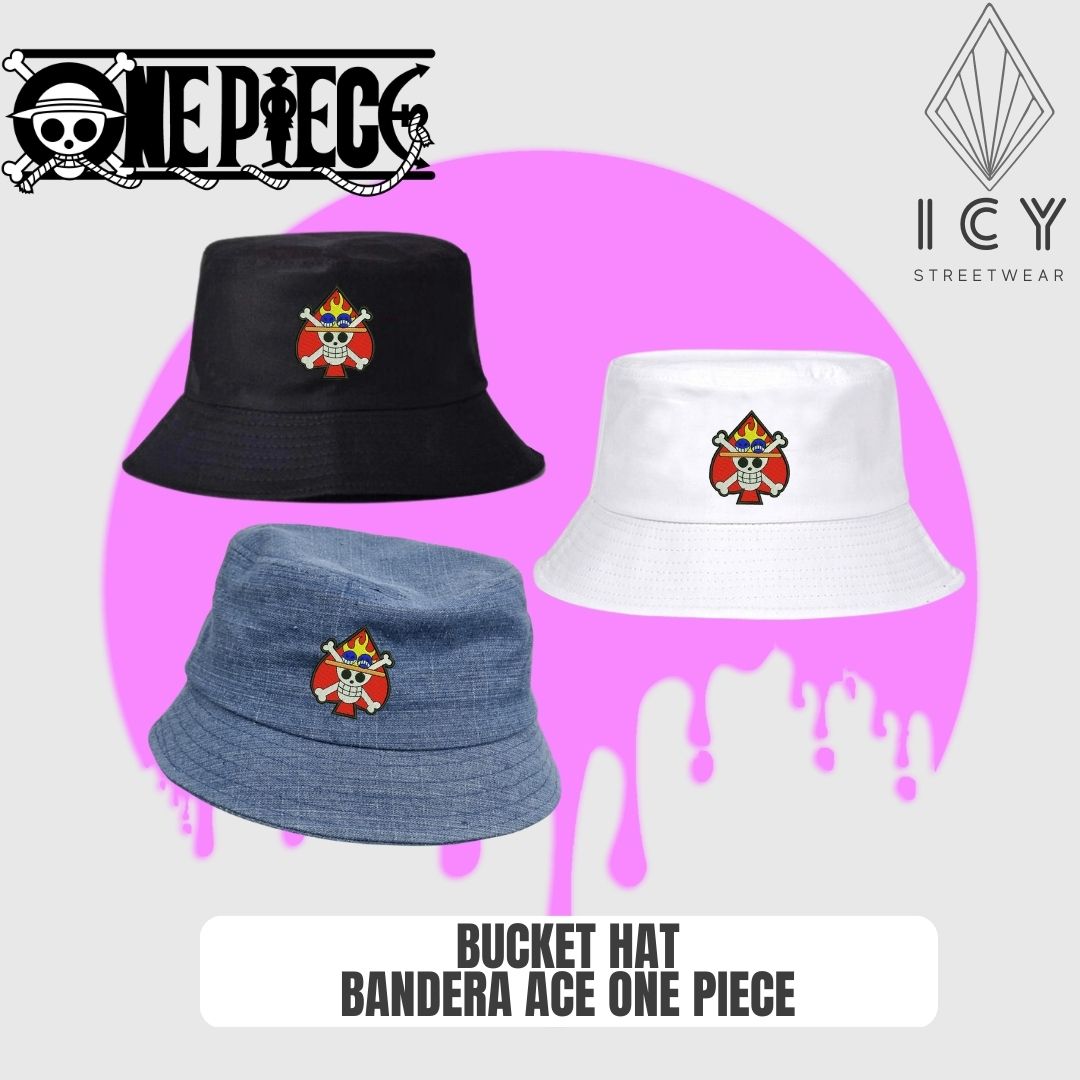 BUCKET HAT BORDADO BANDERA ACE ONE PIECE