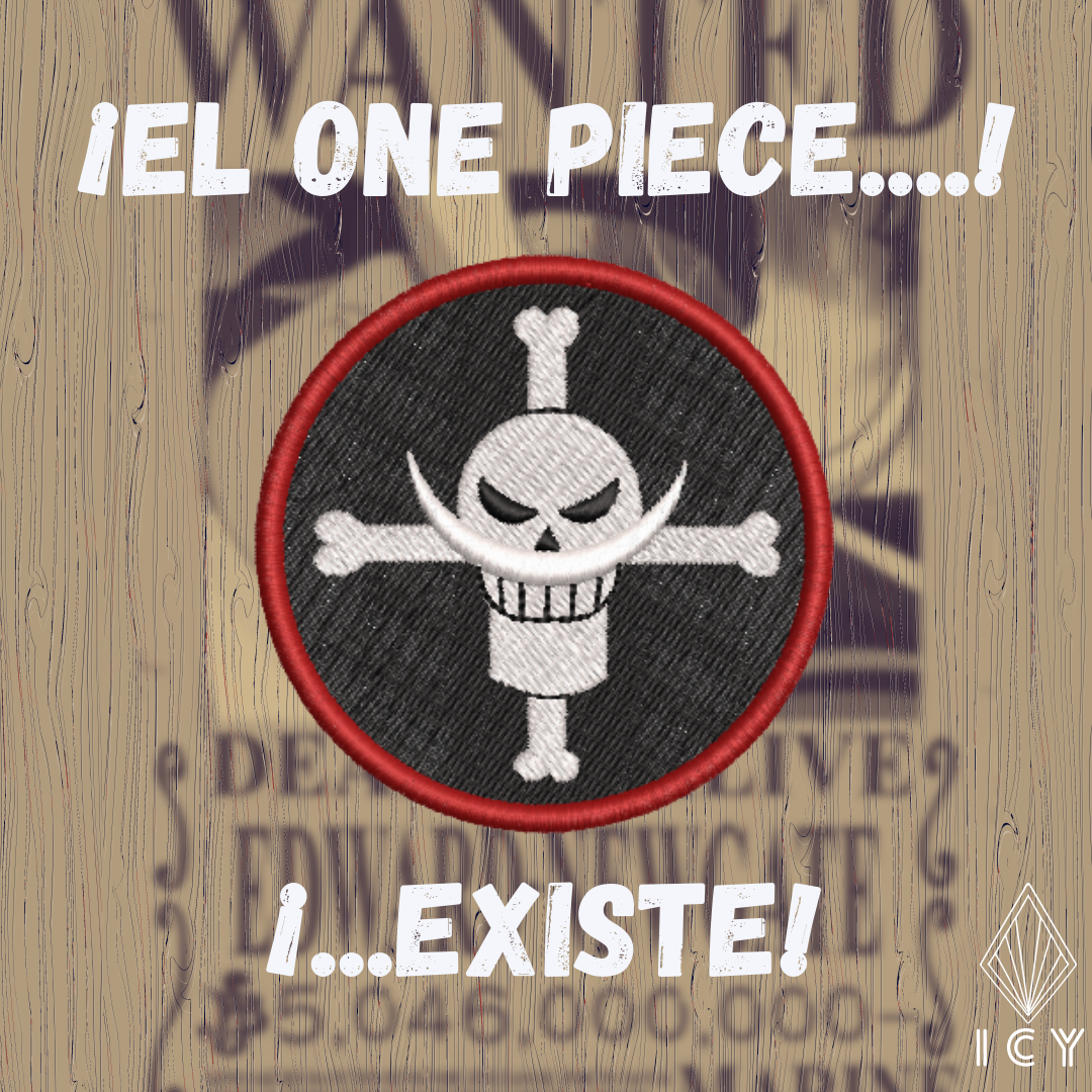 BANDERA BARBA BLANCA PARCHE BORDADO - ONE PIECE