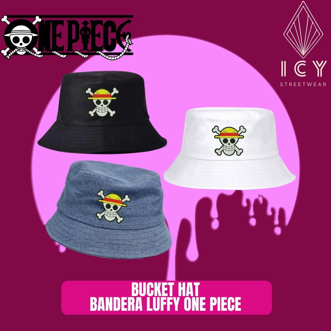 BUCKET HAT BORDADO BANDERA LUFFY ONE PIECE