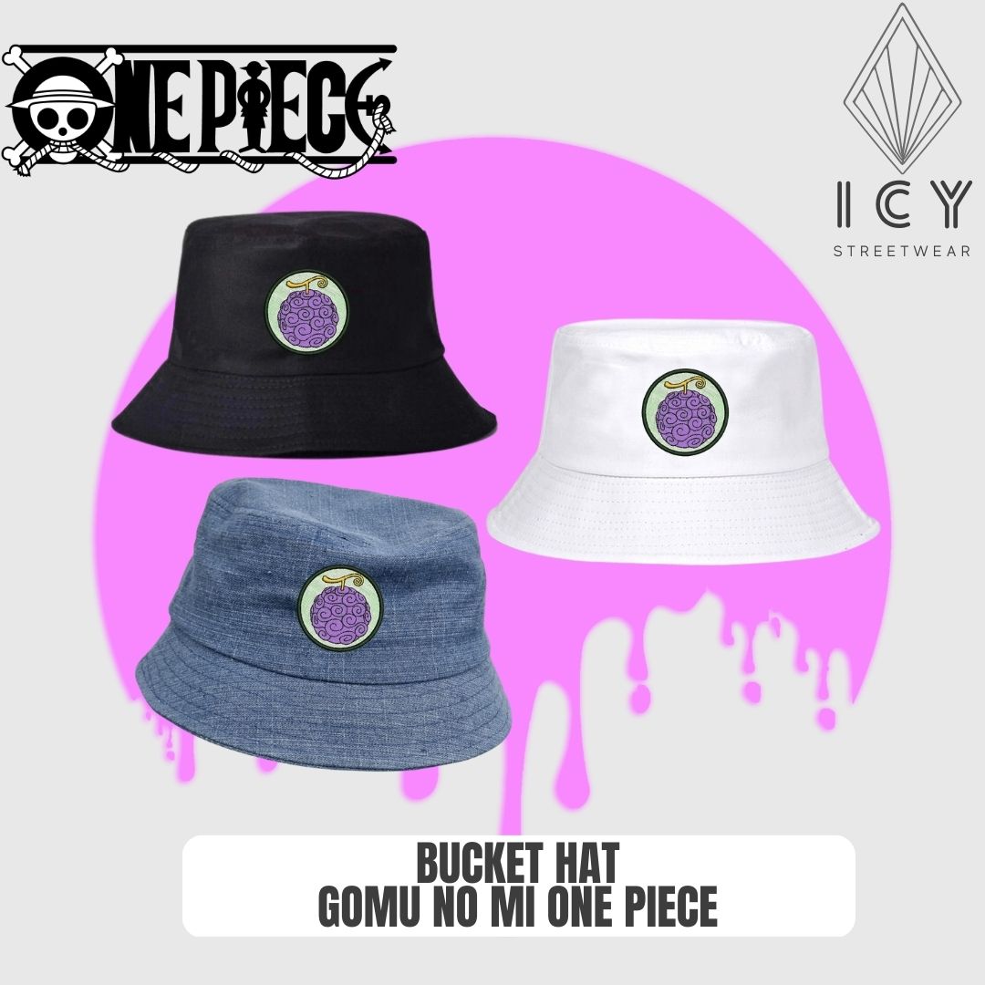 BUCKET HAT BORDADO BANDERA GOMU GOMU NO MI ONE PIECE