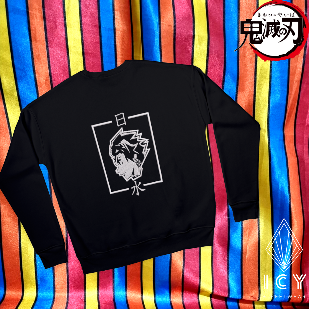 TANJIRO OUTLINE - KIMETSU NO YAIBA - SUDADERA BORDADA