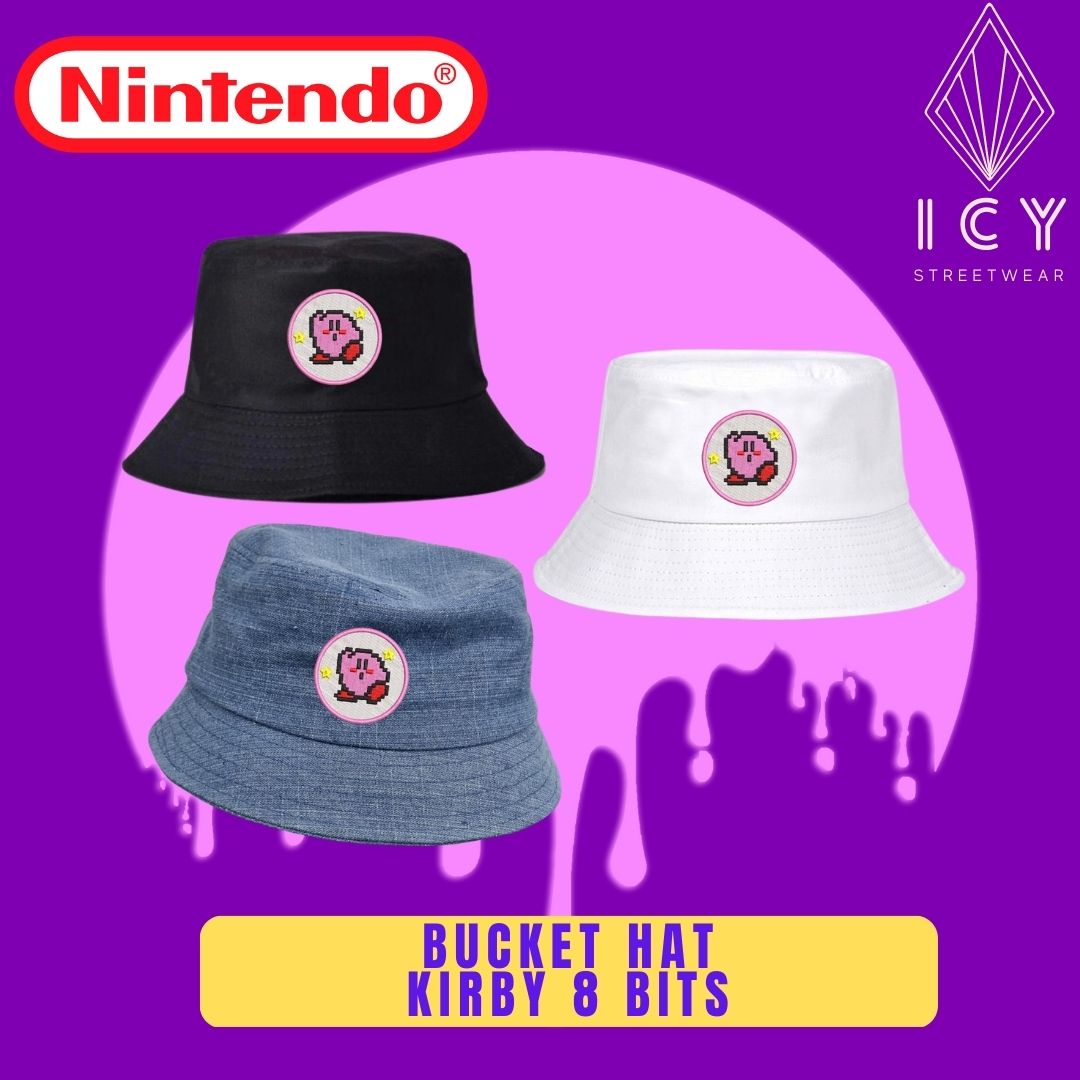 BUCKET HAT BORDADO KIRBY 8 BITS