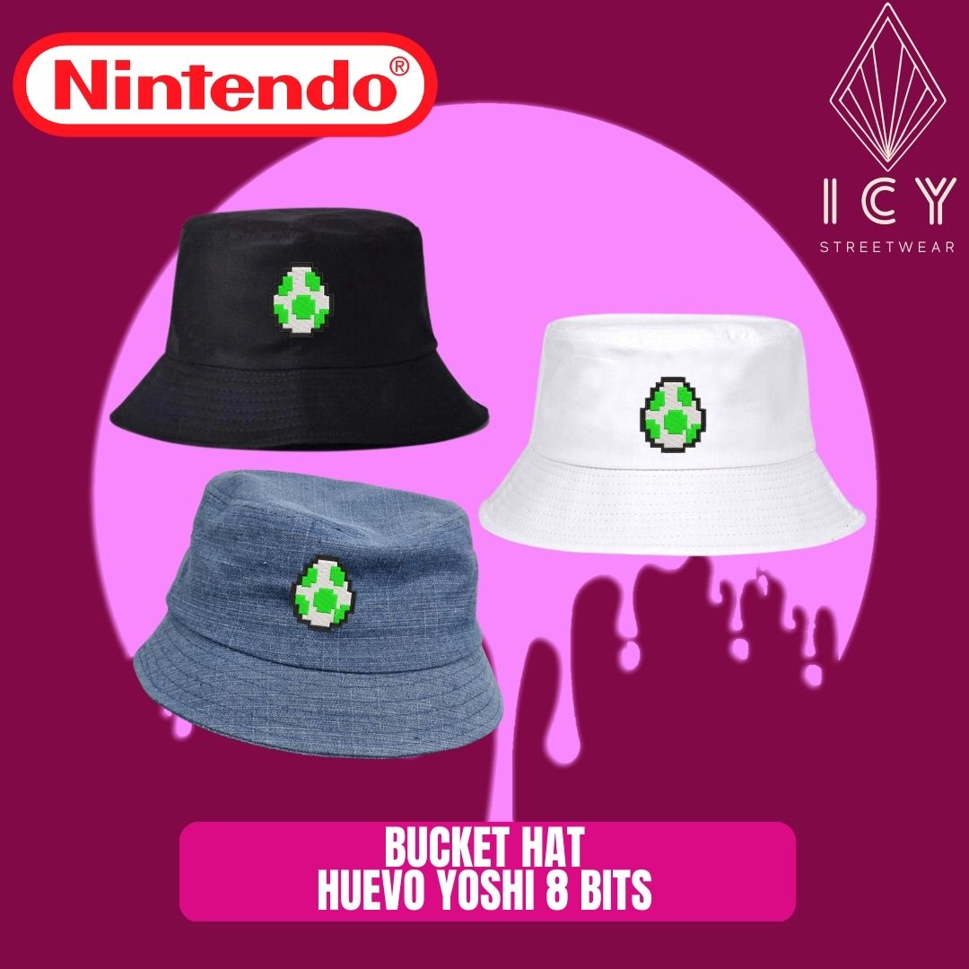 BUCKET HAT BORDADO HUEVO YOSHI 8 BITS