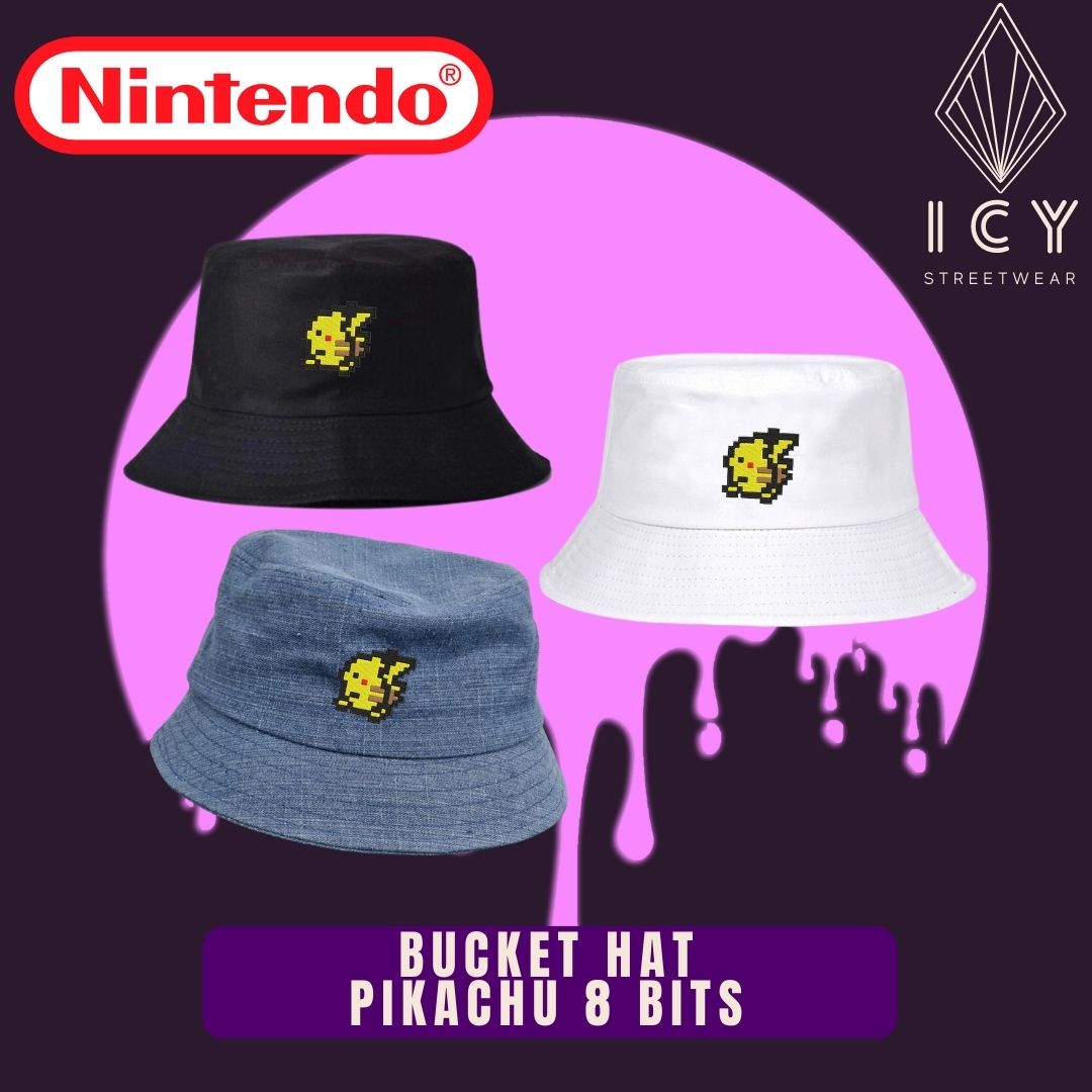 BUCKET HAT BORDADO PIKACHU 8 BITS