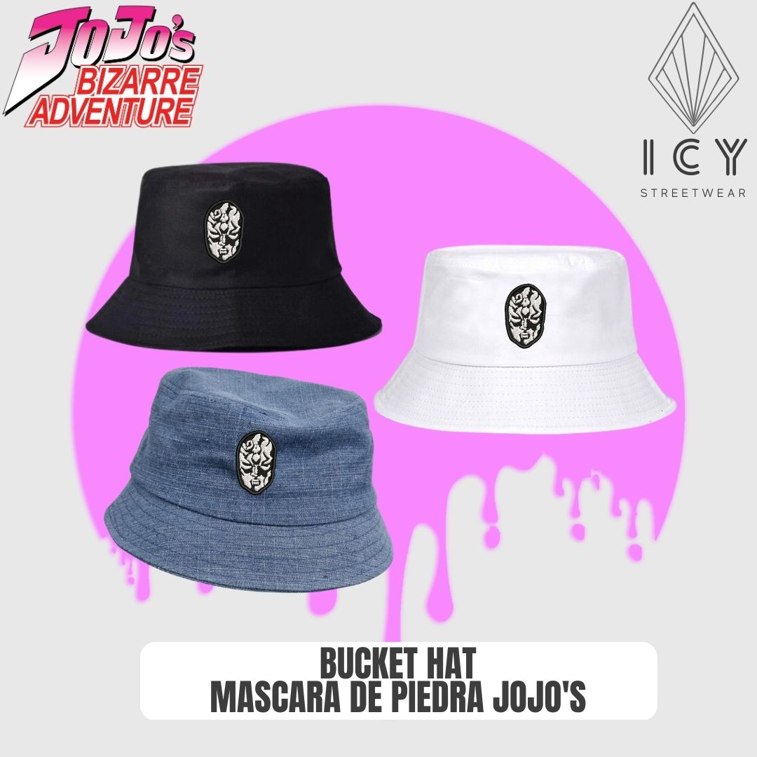 BUCKET HAT BORDADO MASCARA DE PIEDRA JOJO´S