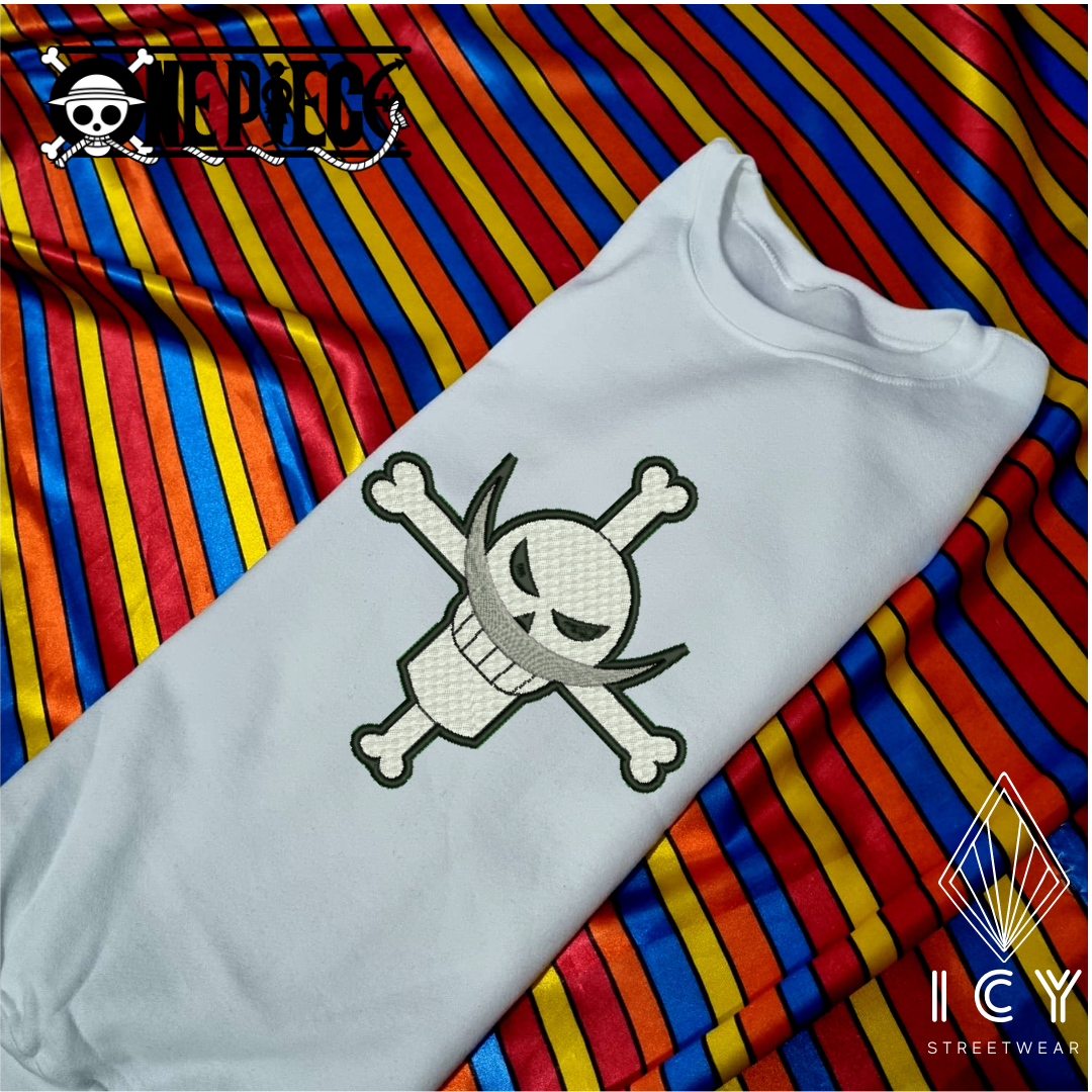 BANDERA BARBA BLANCA - ONE PIECE - SUDADERA BORDADA