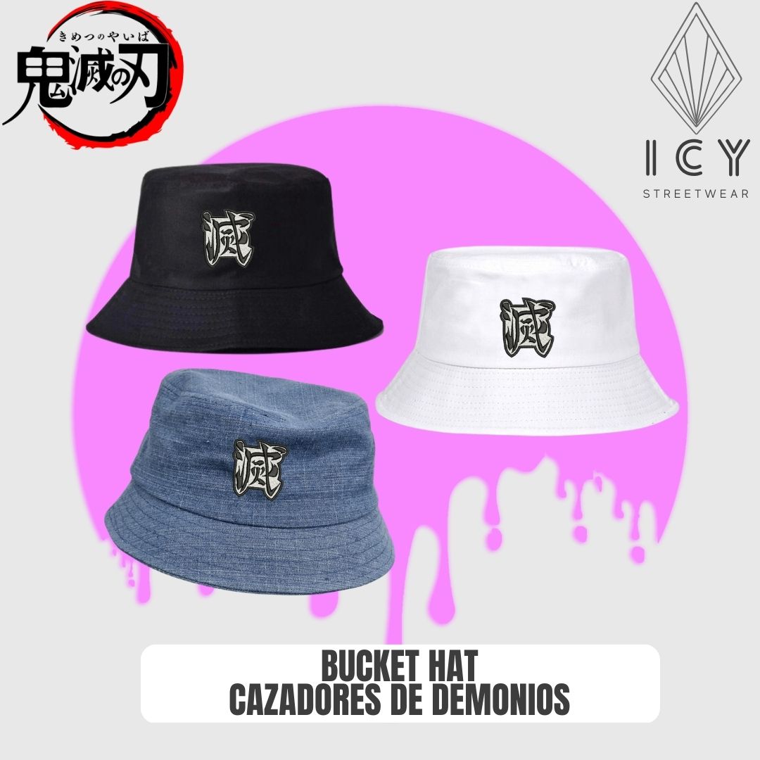 BUCKET HAT BORDADO CAZADORES DE DEMONIOS DEMON SLAYER