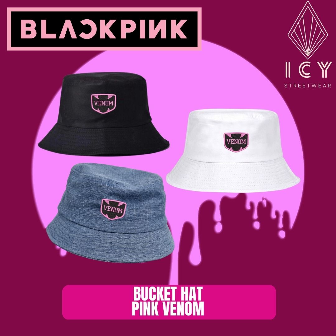 BUCKET HAT BORDADO PINK VENOM BLACKPINK