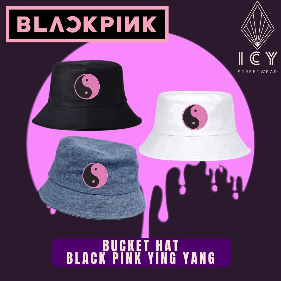 BUCKET HAT BORDADO CORAZON BLACKPINK