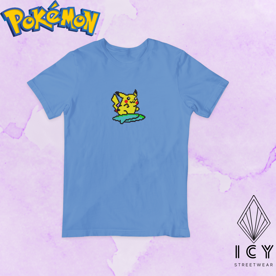 PLAYERA BORDADA PIKACHU SURF