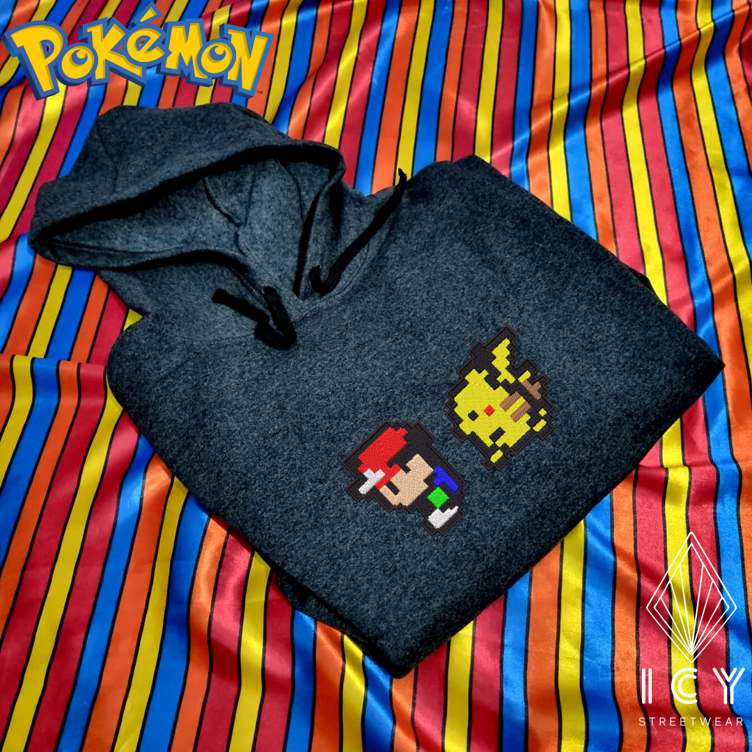 RED Y PIKACHU - POKEMON - SUDADERA BORDADA