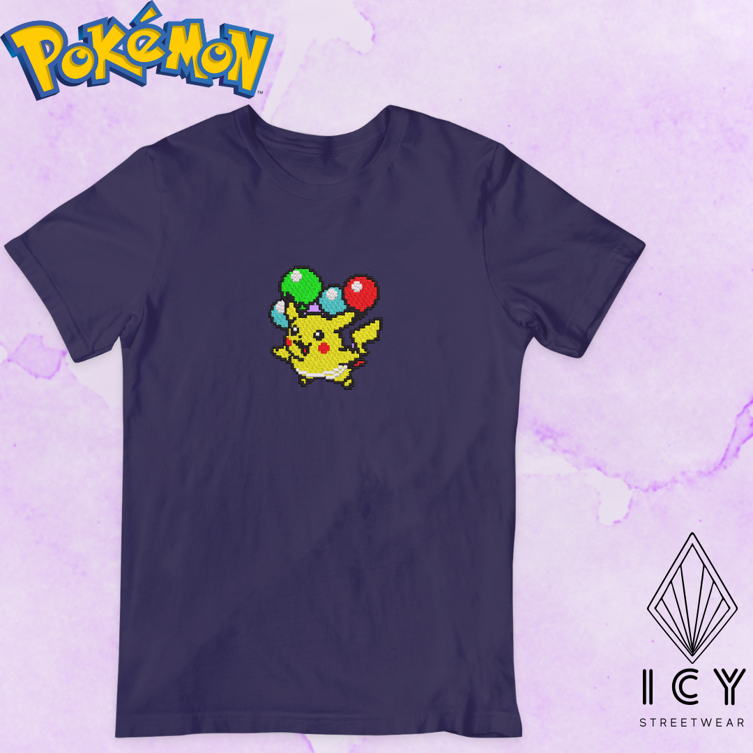 PLAYERA BORDADA PIKACHU VUELO