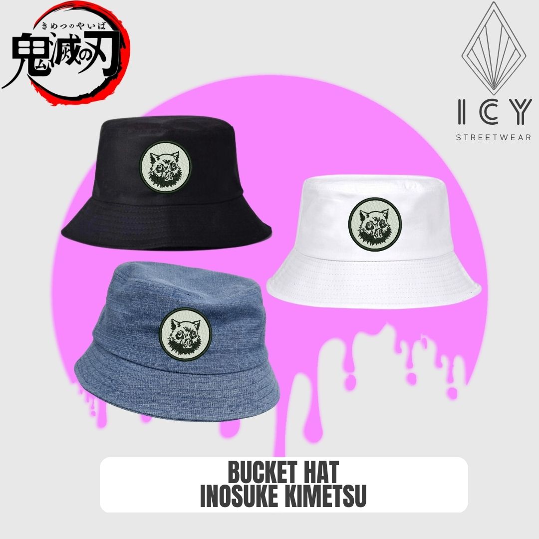 BUCKET HAT BORDADO MASCARA INOSUKE DEMON SLAYER